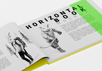 Horizontal Book Spread Mockup