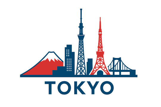 Tokyo skyline with modern towers and Mount Fuji background