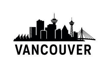 Naklejka premium Vancouver skyline with Canada Place, Harbour Centre and modern towers