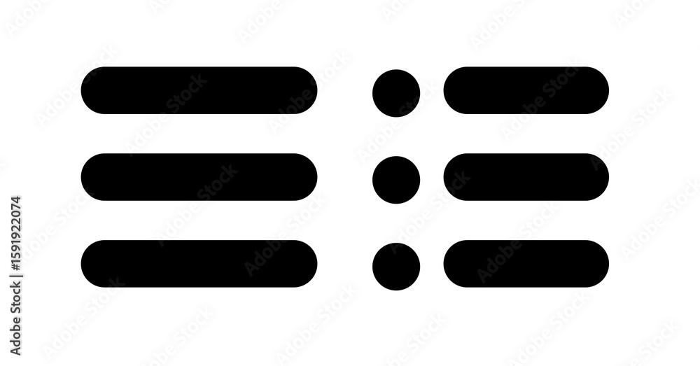 Poster simple black and white minimalist menu icon design for website or app interface