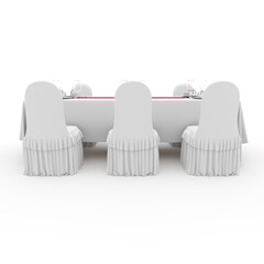 3d render Banquet Table and Chair design element Furniture