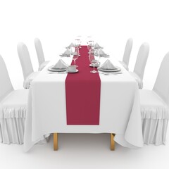 3d render Banquet Table and Chair design element Furniture