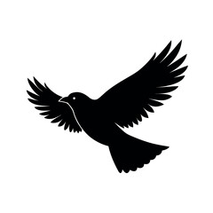 Obraz premium Bird soaring in sky with outstretched wings Line Art Vector illustration