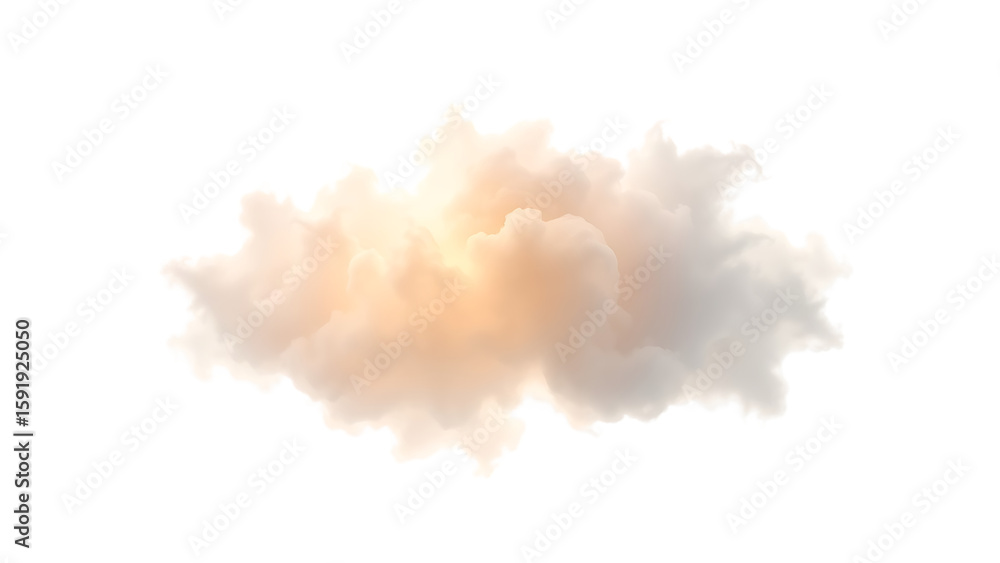 Poster harmonious nebula cloud patterns swirling in an abstract cloud shape isolated on a transparent backg