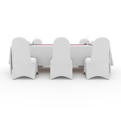3d render Banquet Table and Chair design element Furniture
