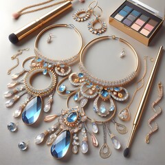 big necklace and earrings
