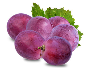 fresh red grapes isolated on transparent background.