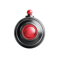 3D notification bell with red alert dot, on isolated white background 