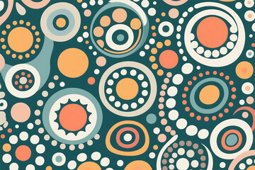 Fototapeta premium Organic Pattern of Abstract Dots and Circles