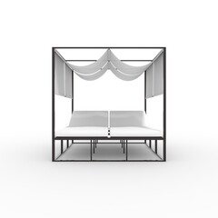 3d render Poolside Cabana design element Furniture