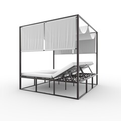 3d render Poolside Cabana design element Furniture