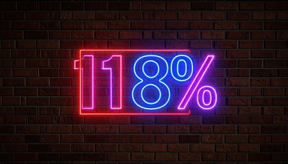 Obraz premium Neon sale sign on brick wall (2)