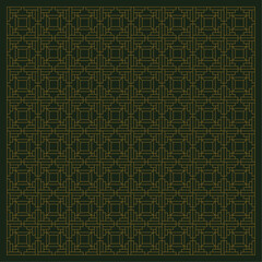 seamless geometric triangle and square shape. Vector line art in gold