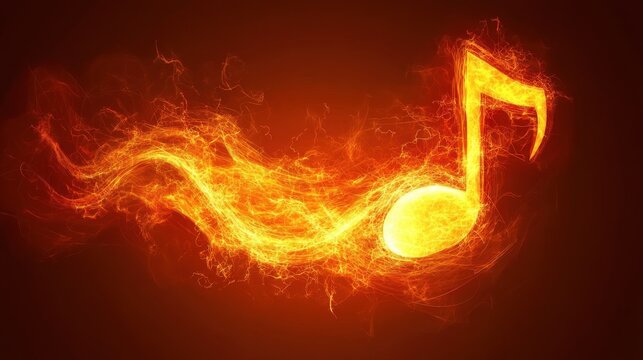 Abstract Representation of Flowing Musical Notes