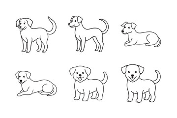 line art dog set