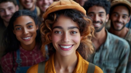 Fototapeta premium Young activists smiling together promoting diversity and inclusion