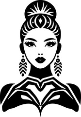 Elegant Beauty Salon Logo in Solid Black Silhouette for Modern Branding