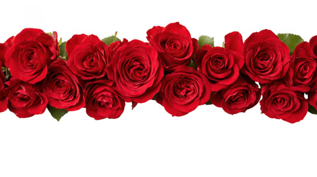 Red Rose Floral Frame Border Arrangements on transparent background