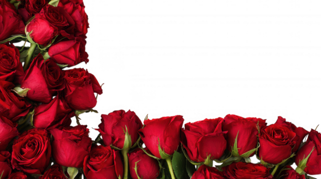 Red Rose Floral Frame Border Arrangements on transparent background