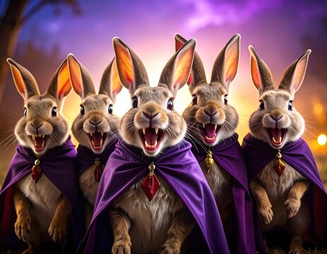 Rabbids in purple capes