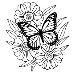 Obraz premium flower bouquet with butterfly