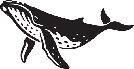 Whale line art for creative designs, Minimalist whale vector for branding
