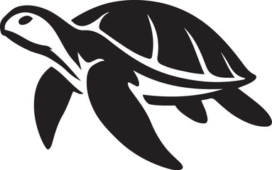 Elegant turtle silhouette vector style, Simple sea turtle illustration for use