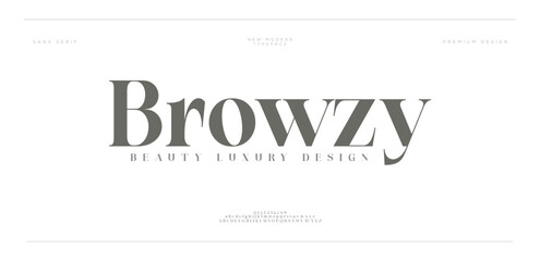 Elegant alphabet letters font logo classic minimal fashion designs. Typography modern sans fonts and number for logo brand. vector illustration
