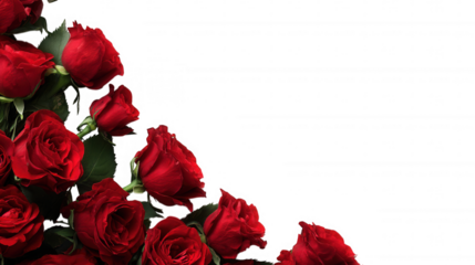 Red Rose Floral Frame Border Arrangements on transparent background