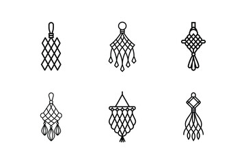 macrame line art vector illustration