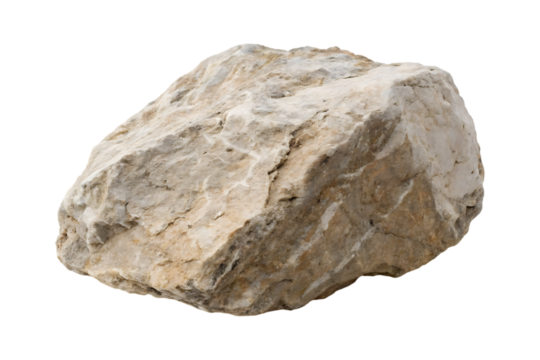 Rough textured limestone boulder with light brown and white tones rock geology
