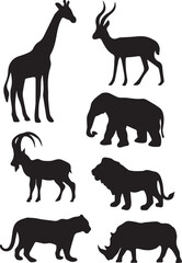 set of animals silhouettes