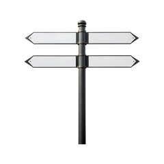 Directional signpost with blank white arrows image