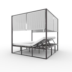 3d render Poolside Cabana design element Furniture