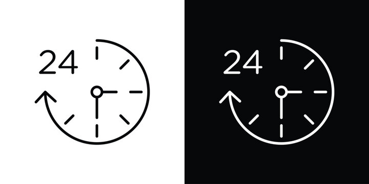 Time twenty four icons graphic design vector symbols. icon Eps10.