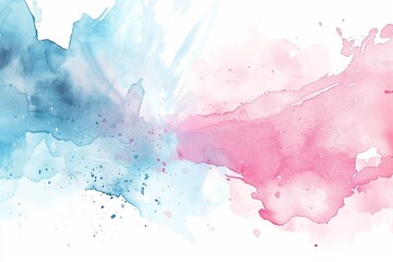 Obraz premium Soft watercolor splash abstract background in pastel tones, hand-painted texture, clean white space, suitable for branding or packaging.