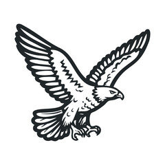 Obraz premium Majestic eagle soaring in flight showcasing freedom and strength