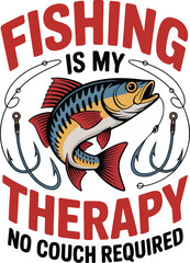 Fishing Rod Silhouette T-Shirt Design