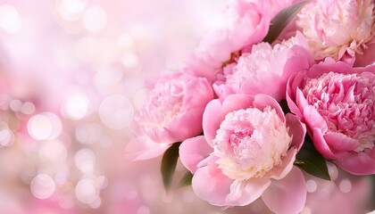 Fototapeta premium blur abstract bouquet of soft pink peony background