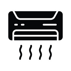 A premium glyph icon of ac cooling system