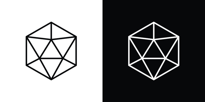 Dice d20 icons graphic design vector symbols. icon Eps10.