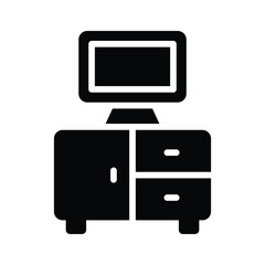 Well designed glyph icon of lcd display table