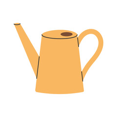 Garden watering can. Eco gardening equipment for watering plants, compost, and soil. Garden tool isolated on white. Vector illustration.