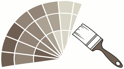 Vector Color palette featuring taupe shades with paintbrush, ideal for design projects