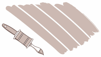 Vector Swatch of taupe paint applied in broad strokes with paintbrush, showcasing soft and neutral tone