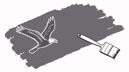 Vector Creative features flying bird and paintbrush against slate gray background