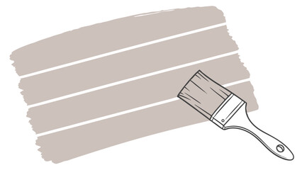 Vector Swatch of taupe paint is shown with paintbrush, creating calm and inviting atmosphere
