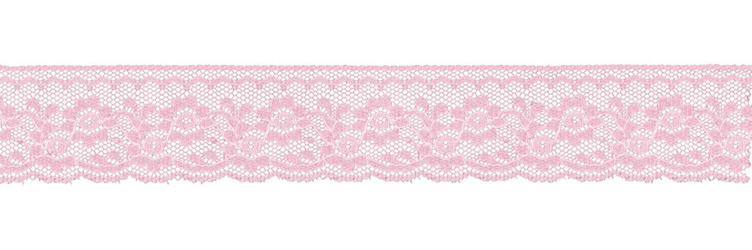 light pink lace border