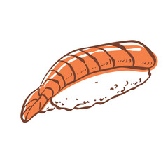 Ebi Nigiri Sushi Illustration