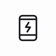 smartphone charging icon sign vector